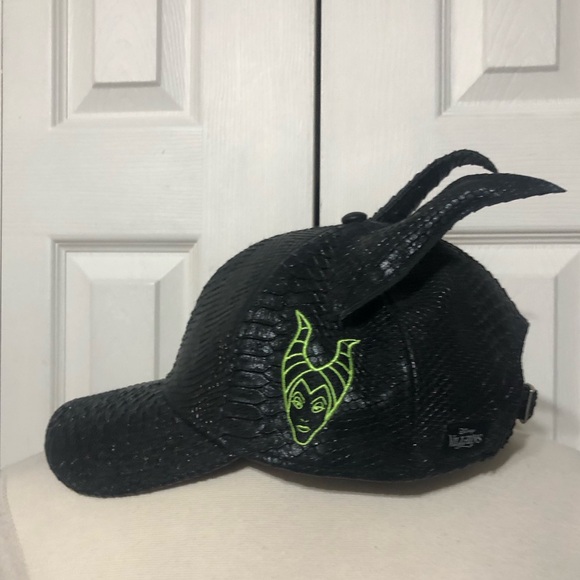 Disney Villains Maleficient Black Dragon Scaled Dad/Baseball Cap Hat with Horns - Picture 5 of 9